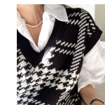 Summer Knit Crop Check Vest