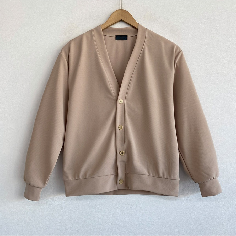 V-Neck Oversized Plain Cardigan (Mid-Season Bestseller)