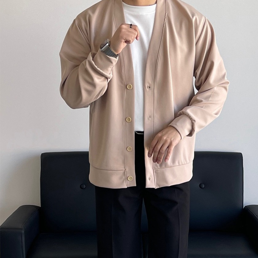 V-Neck Oversized Plain Cardigan (Mid-Season Bestseller)