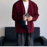 V-Neck Oversized Plain Cardigan (Mid-Season Bestseller)