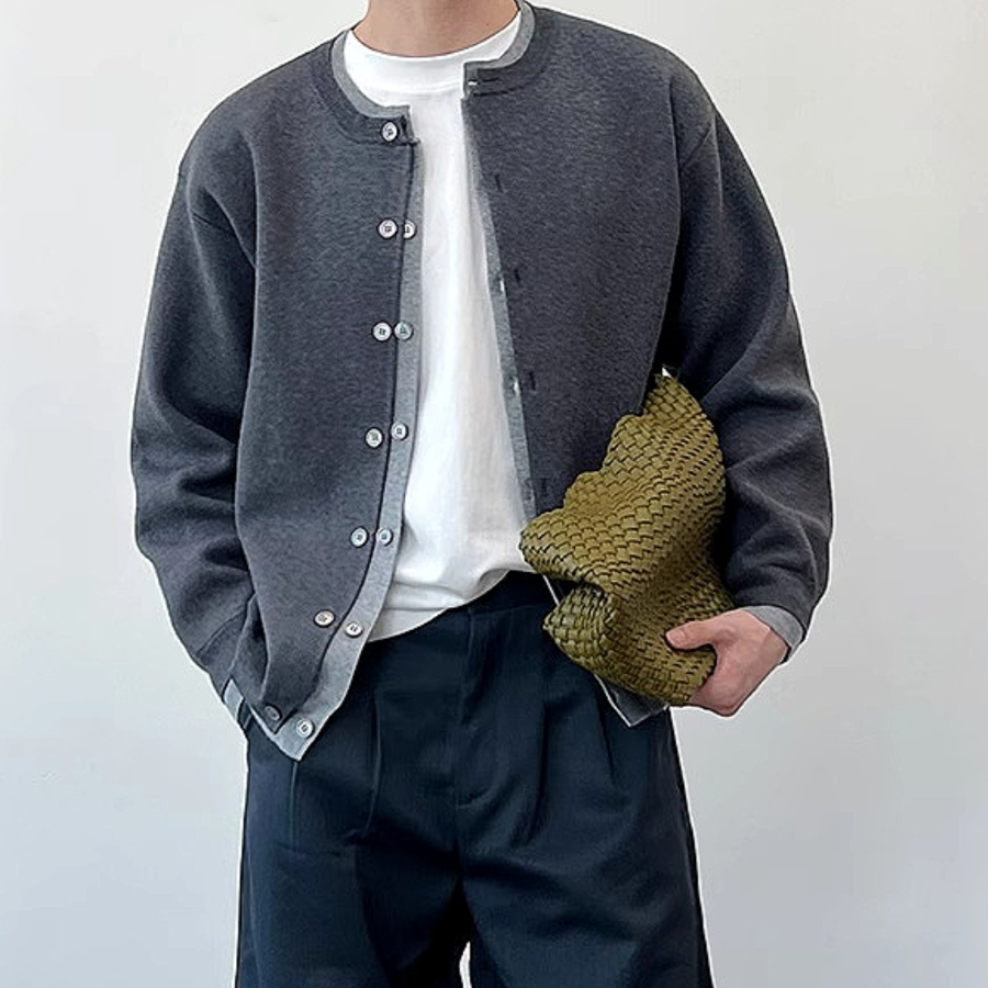 Premium Cotton Double Layered Knit Cardigan