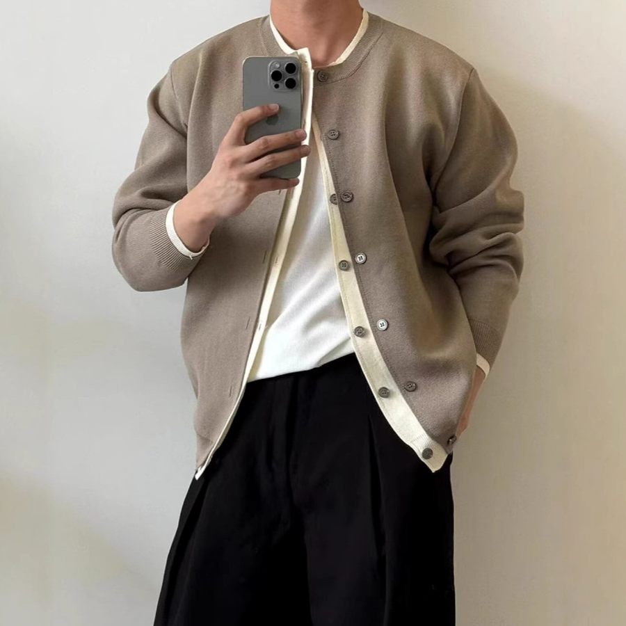 Premium Cotton Double Layered Knit Cardigan