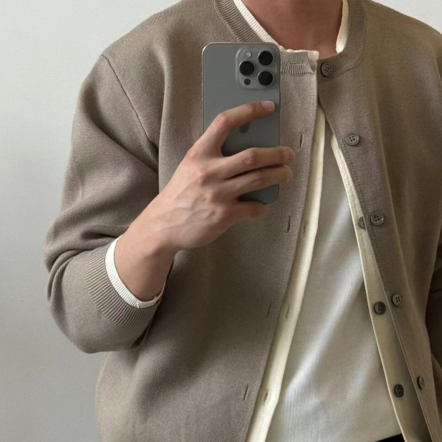 Premium Cotton Double Layered Knit Cardigan