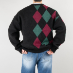 Argyle Pattern Knit Cardigan