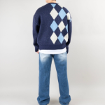 Argyle Pattern Knit Cardigan