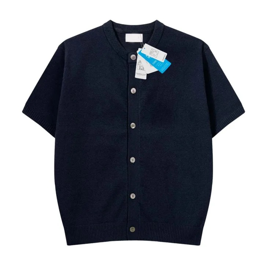 Beron Boucle Henley Neck Oversized Cardigan