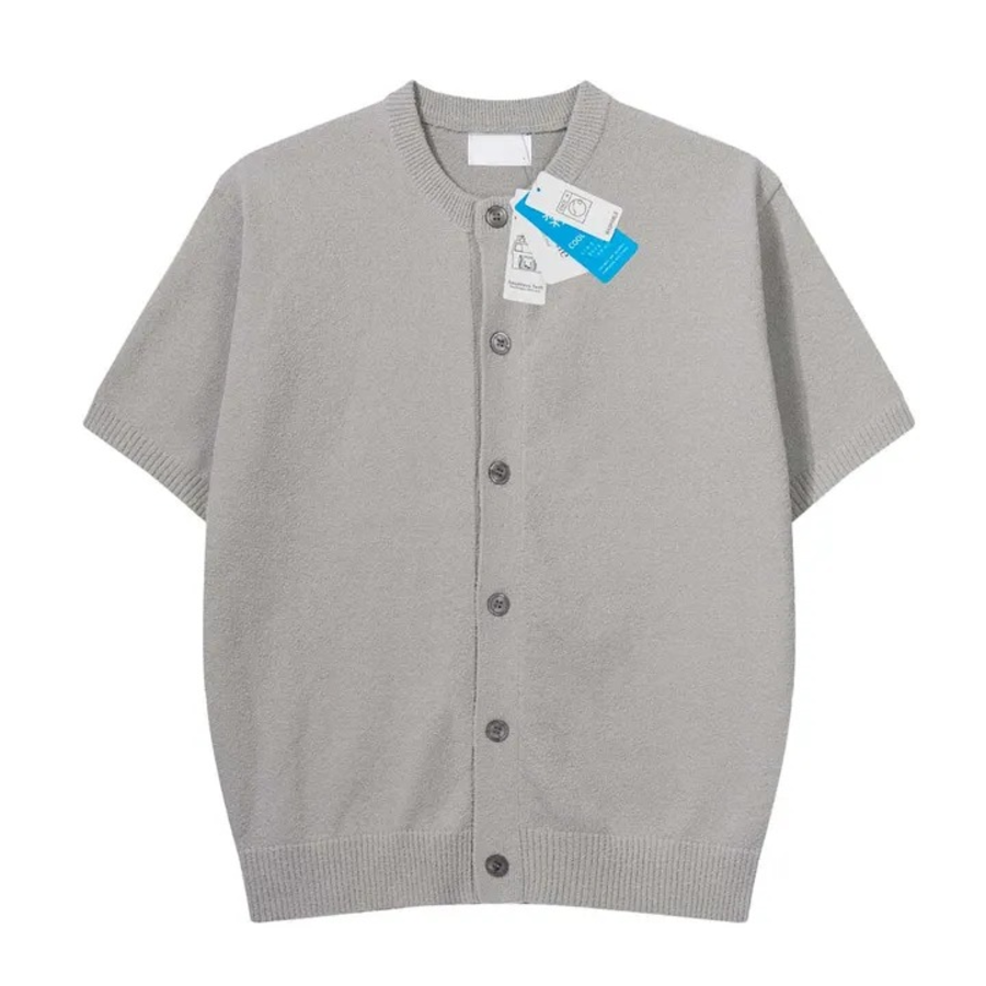 Beron Boucle Henley Neck Oversized Cardigan