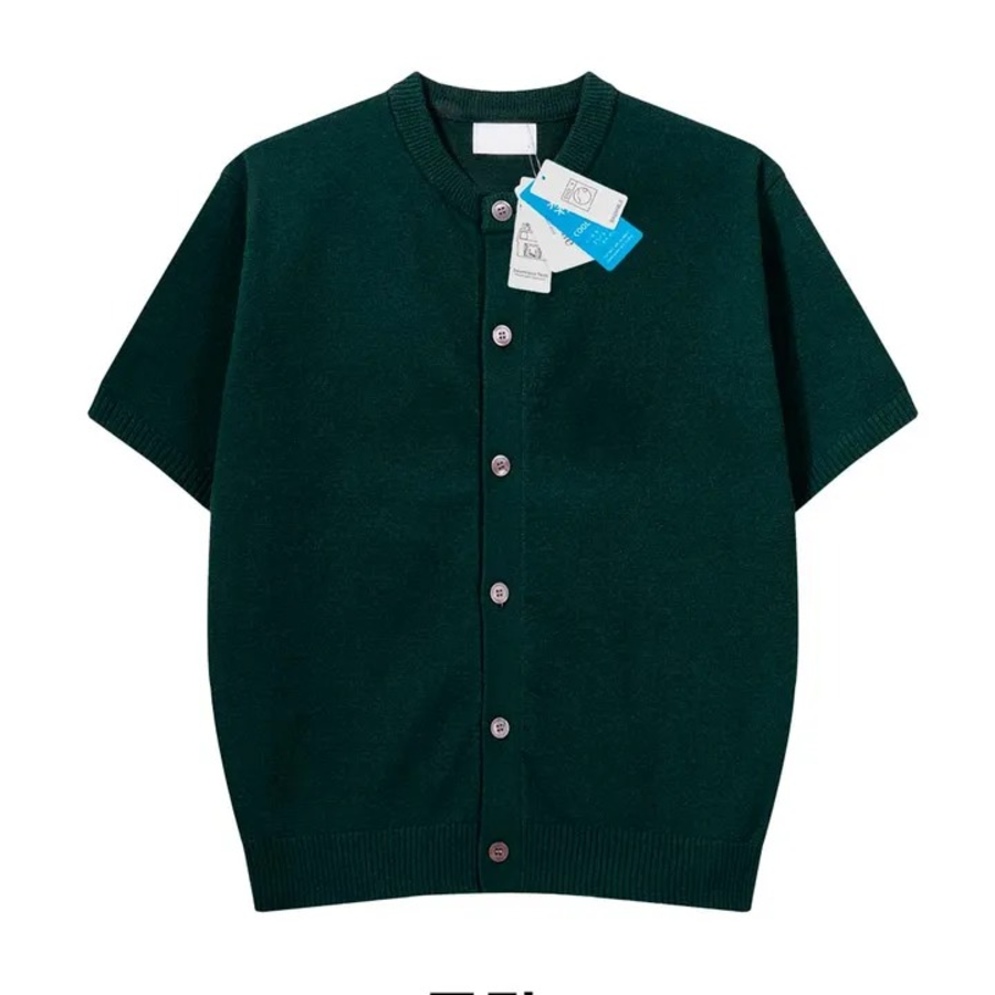 Beron Boucle Henley Neck Oversized Cardigan