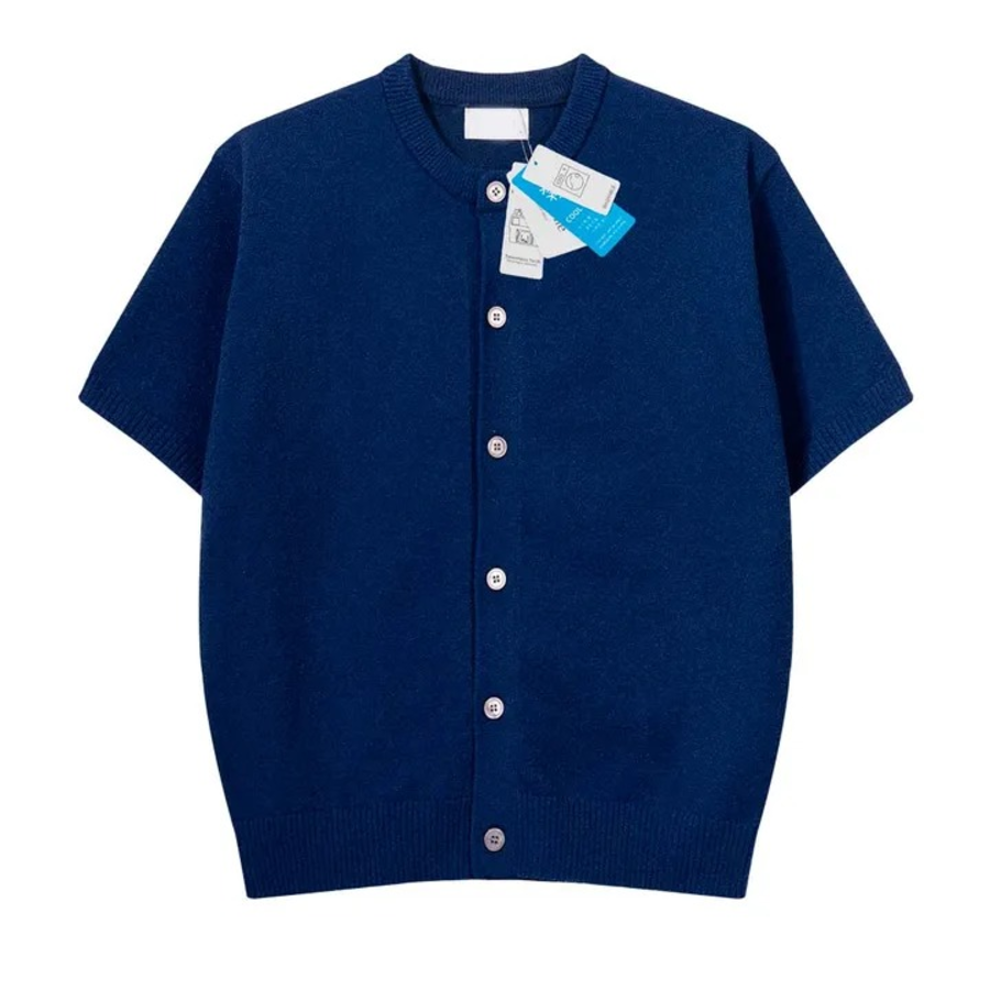 Beron Boucle Henley Neck Oversized Cardigan