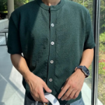 Beron Boucle Henley Neck Oversized Cardigan