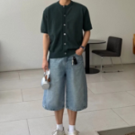 Beron Boucle Henley Neck Oversized Cardigan