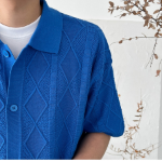 Crazy Diamond Collar Knit Short-Sleeve Cardigan