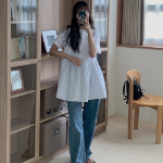 Мини-платье с эффектом многослойности и съёмной блузкой