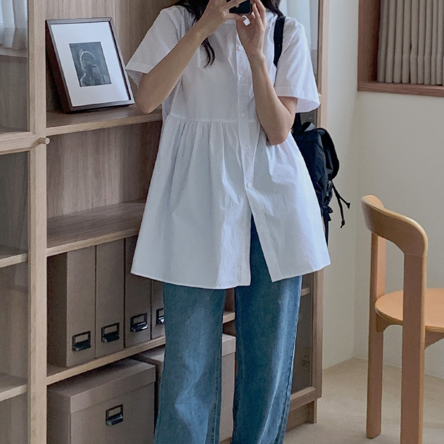 Мини-платье с эффектом многослойности и съёмной блузкой