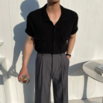 Odd Two-Pocket Linen Short-Sleeve Cardigan