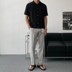 Ice Cooling Collar Short-Sleeve Knit Cardigan