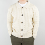 Men's Cable Knit Collar Cardigan