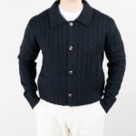 Men's Cable Knit Collar Cardigan