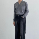 Ribbed V-Neck Cardigan