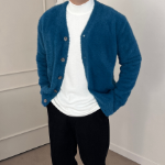 V-Neck Angora Mohair Cardigan