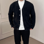 V-Neck Angora Mohair Cardigan