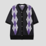 Argyle Short-Sleeve Cardigan