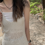 Ажурное вязаное платье-бюстье в стиле “взбитых сливок”