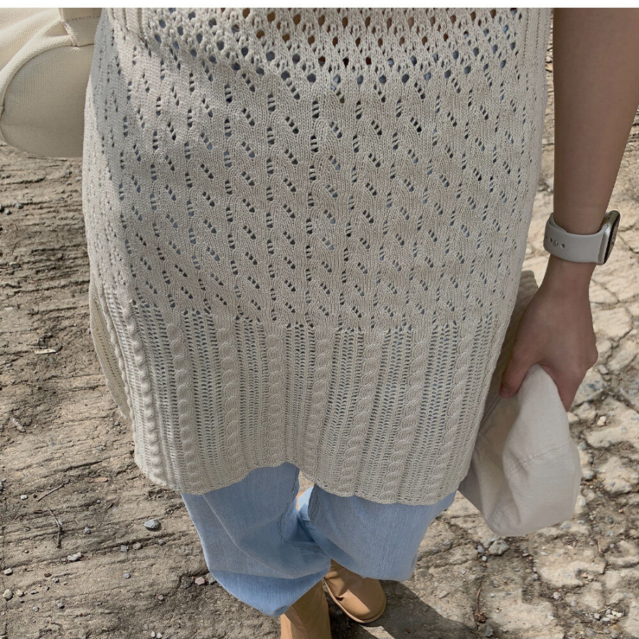 Ажурное вязаное платье-бюстье в стиле “взбитых сливок”