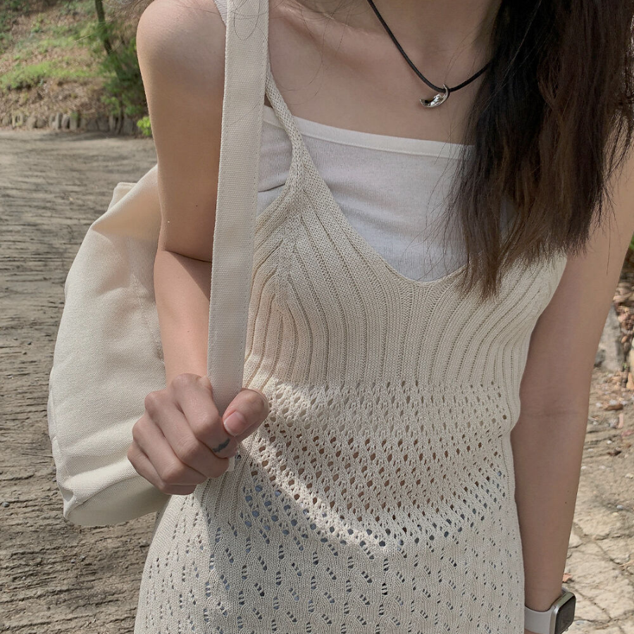 Ажурное вязаное платье-бюстье в стиле “взбитых сливок”