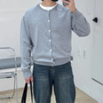 Washable Round Neck Cardigan