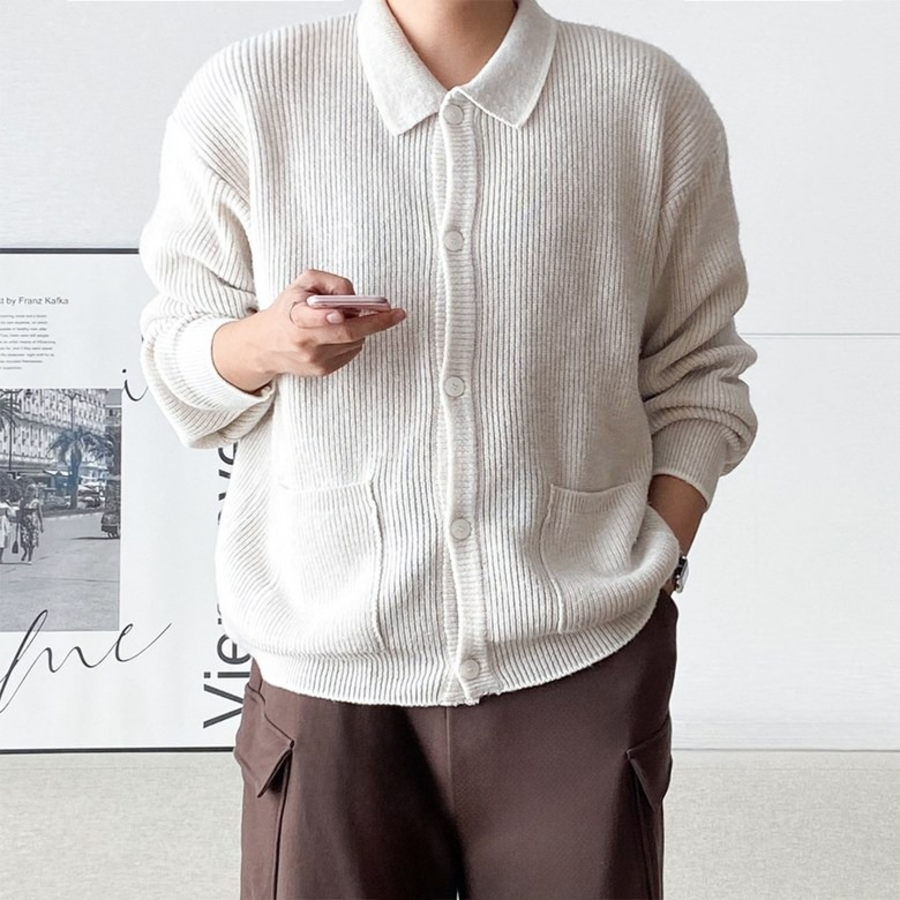 Cashmere Collar Oversized Cardigan