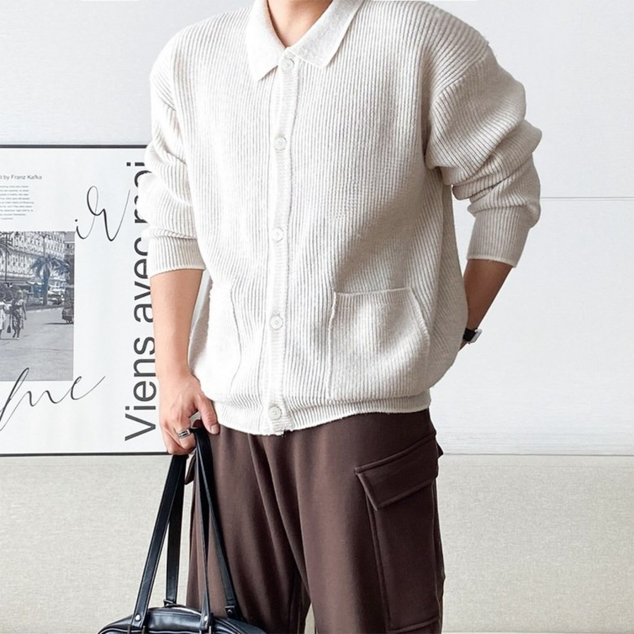 Cashmere Collar Oversized Cardigan