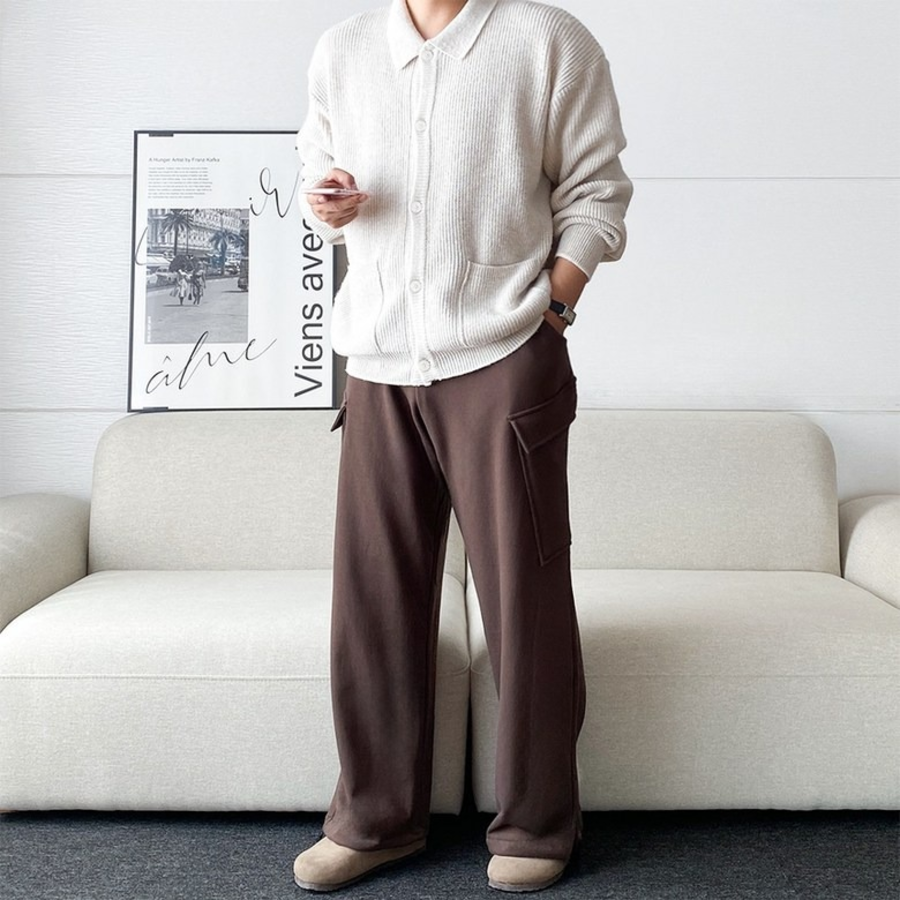 Cashmere Collar Oversized Cardigan