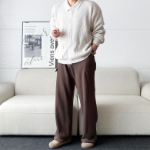 Cashmere Collar Oversized Cardigan