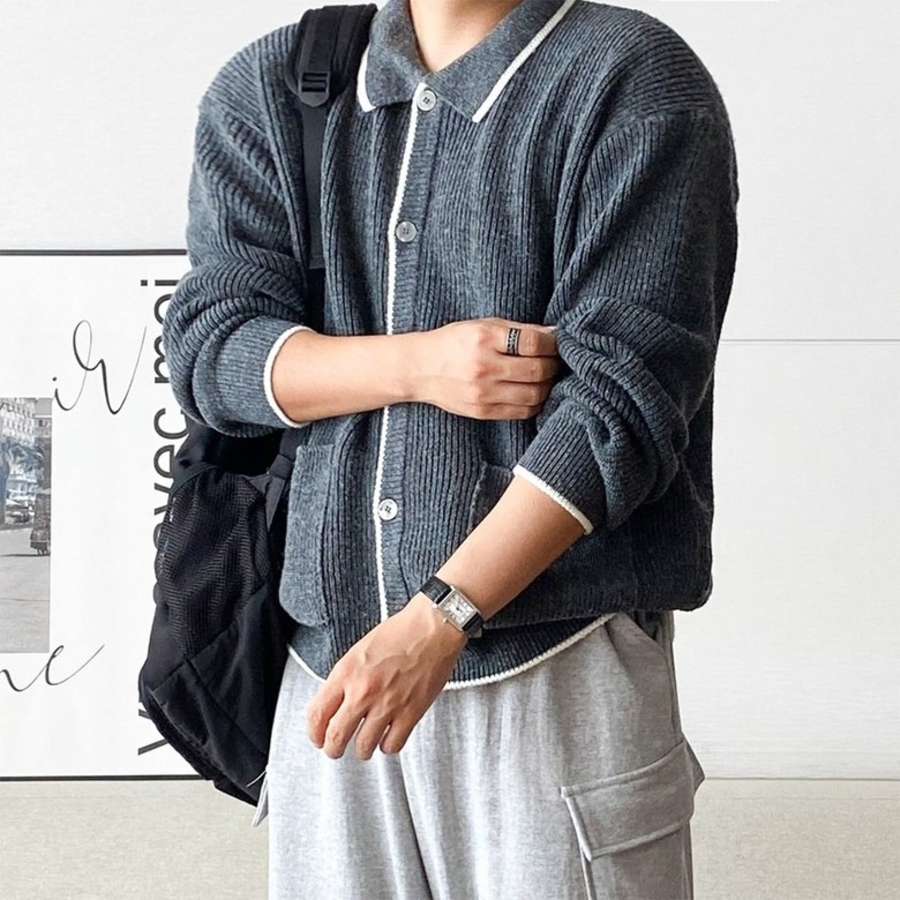 Cashmere Collar Oversized Cardigan