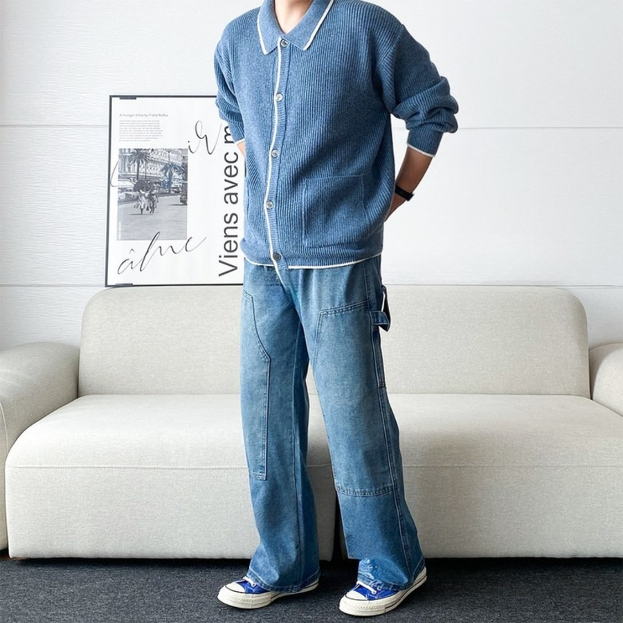 Cashmere Collar Oversized Cardigan