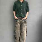 Argyle Punching Knit Short Sleeve Cardigan