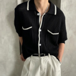 Net Punching Collar Cardigan