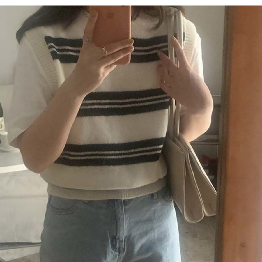 Summer Stripe Knit Vest