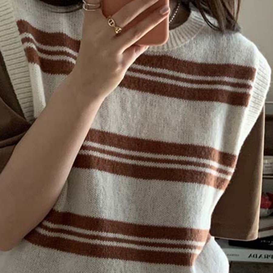 Summer Stripe Knit Vest