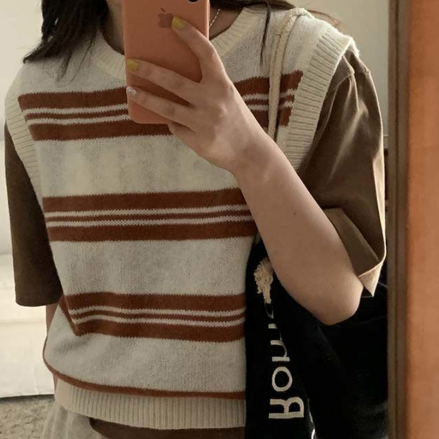 Summer Stripe Knit Vest