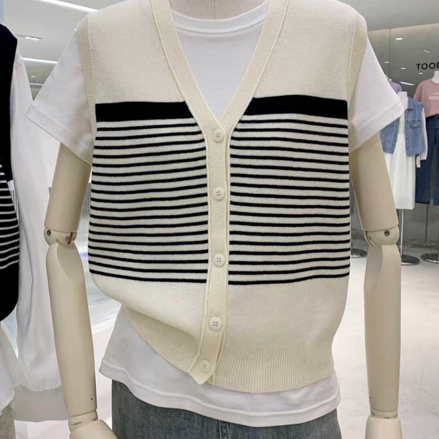 Summer V-Neck Stripe Vest