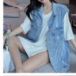 Loose-Fit Casual Denim Vest