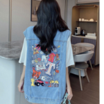 Loose-Fit Casual Denim Vest