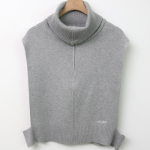 High-Neck Turtleneck Zip-Up Knit Vest