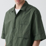 City Leisure CN Oversized Glasses Pocket Short Sleeve Shirt (Khaki)