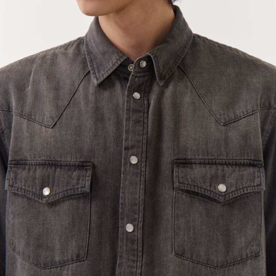 Denim Western Shirt [Gray]