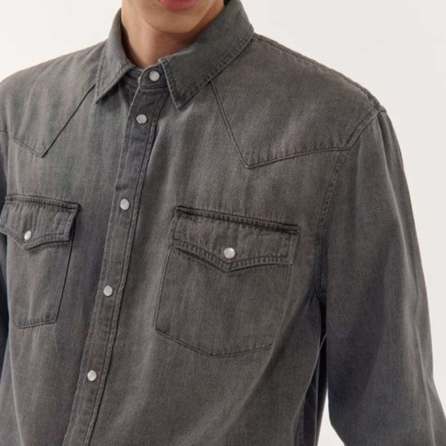 Denim Western Shirt [Gray]