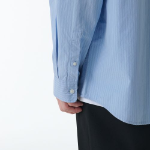Relaxed Three-Pin Stripe Poplin Shirt [Blue]