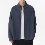 Relaxed Cotton Tencel Pigment Shirt [Navy]